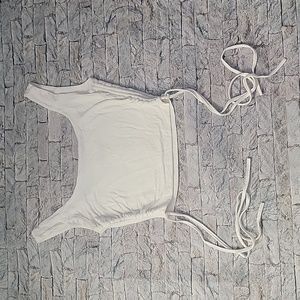 Shein White Medium Cropped Tank Top Sinched Sides